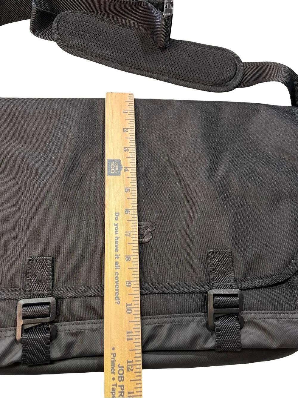 New Balance Athletic Black Messenger work Bag Crossbody Laptop Bag 20”x12”x5”